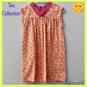🎉🎉 TEA COLLECTION🎉🎉MEI MEI FLORAL SHORT SLEEVES TRAPEZE DRESS🌞!